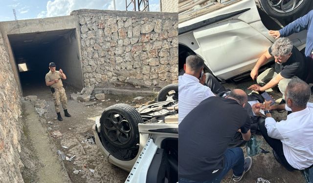 Diyarbakır’da otomobil köprüden uçtu: 3 yaralı