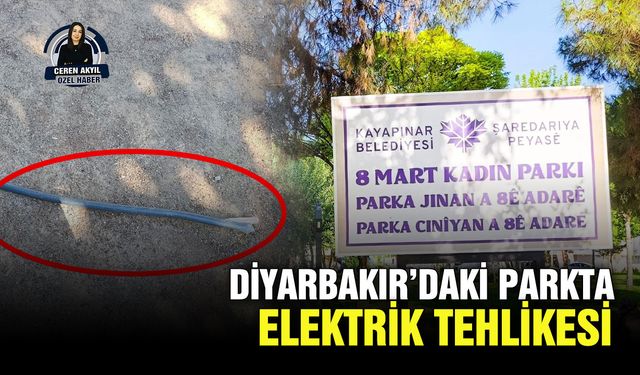 Diyarbakır’daki parkta elektrik tehlikesi