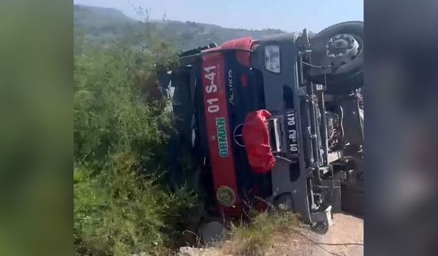 Yangına müdahaleye giden arazöz devrildi: 2 yaralı