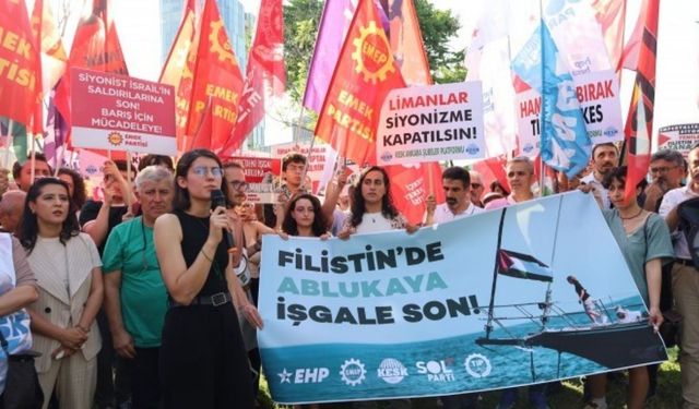 ABD Büyükelçiliği önünde Filistin protestosu
