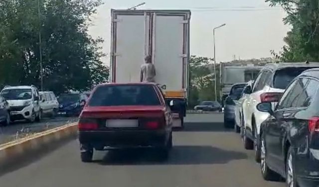 Diyarbakır'da canını böyle tehlikeye attı!