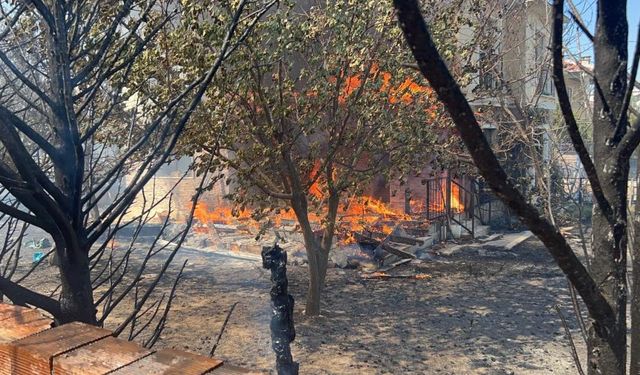 Çanakkale yanıyor! Yangın evlere sıçradı, ortalık cehenneme döndü