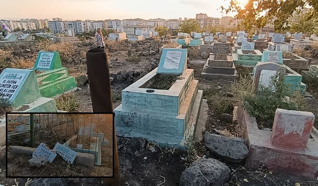 Diyarbakır’da utandıran manzara: Mezar taşlarını parçaladılar