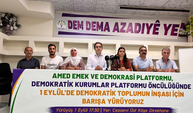 Diyarbakırlılar 1 Eylül’de yürüyecek