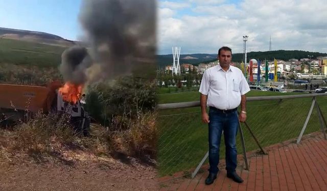 Diyarbakır’da, aracı devrilen sürücü yanarak öldü