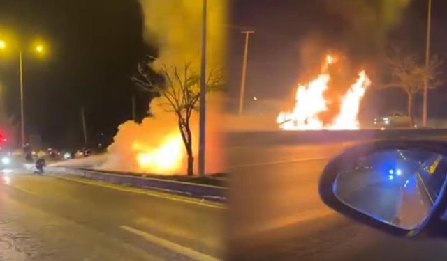 Diyarbakır'da korku dolu anlar; yanan otomobilin sürücüsü yaralandı