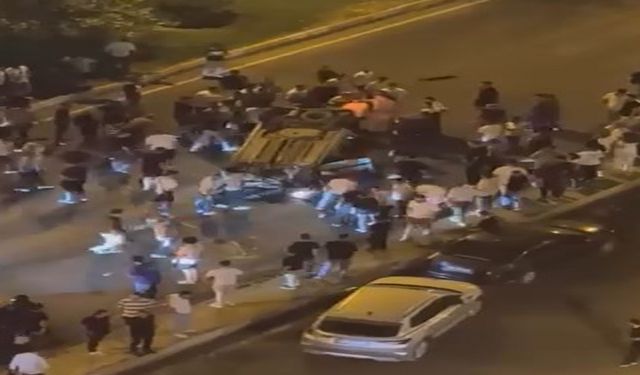 Diyarbakır'da üç araç çarpıştı, bir otomobil takla attı