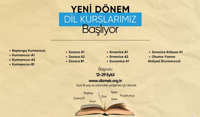 Diyarbakır’da ücretsiz dil kursları için başvurular başladı
