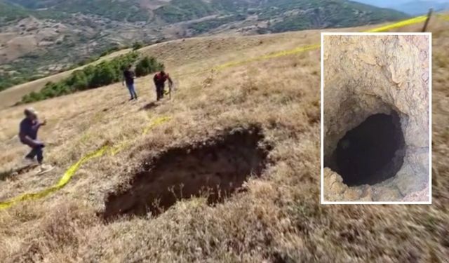 Tunceli'de oluşan gizemli çukurun incelenmesi için AFAD harekete geçti