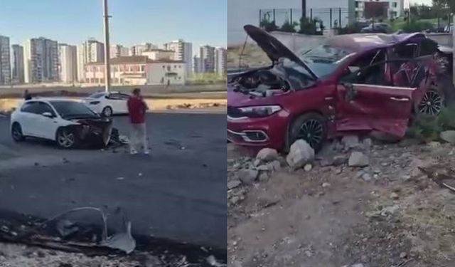 Diyarbakır Kayapınar’da feci kaza, iki araç pert oldu: 2 yaralı