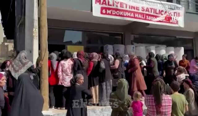 Mardin’de halı indirimi izdihama neden oldu