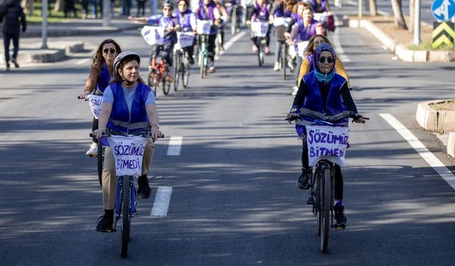 Diyarbakır’da kadınlar şiddetsiz bir yaşam için pedal çevirdi