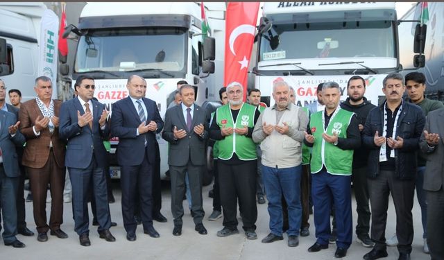 Şanlıurfa'dan Gazze'ye 4 tır gıda malzemesi gönderildi