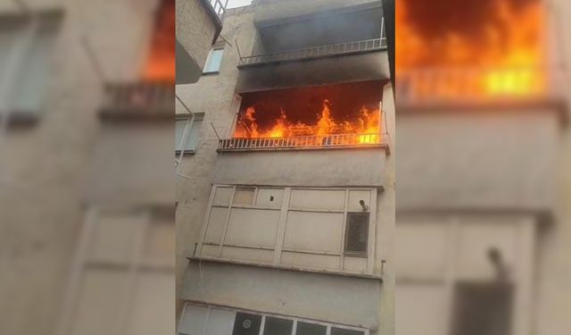 Yangın çıkan binada can pazarı