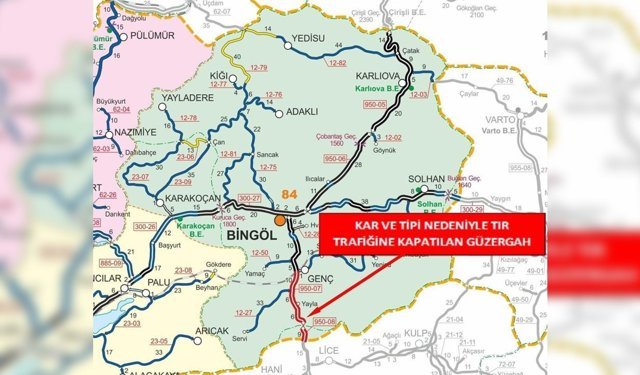 Bingöl-Diyarbakır karayolu tır trafiğine kapatıldı