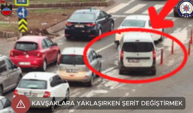 Diyarbakır’da şerit değiştiren sürücüler dronla tespit ediliyor