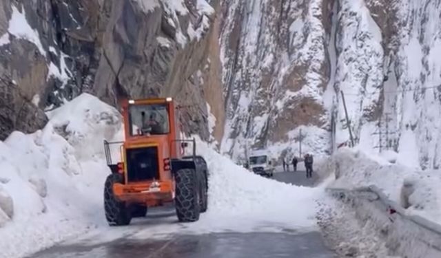 Hakkari-Yüksekova kara yoluna çığ düştü