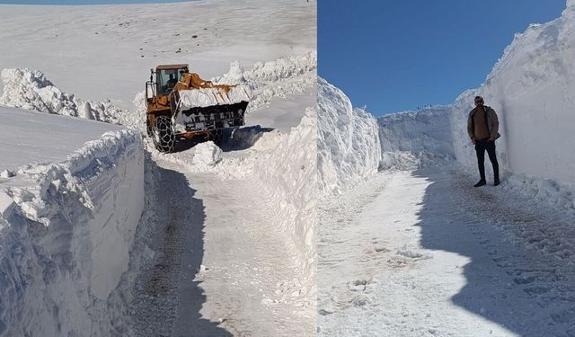 Karlıova’da 2 metreyi aşan karla mücadele