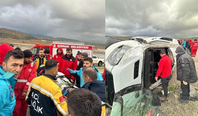 Şırnak'ta işçi servisi kaza yaptı: 9 yaralı