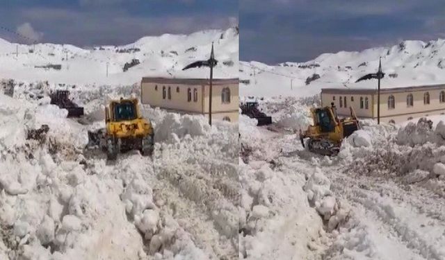 Nemrut'ta kar 5 metreyi buldu