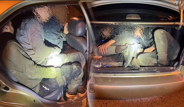 Taksi bağajında insan kaçakçılığı