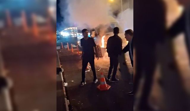 Diyarbakır'da yolcu minibüsünde korkutan yangın