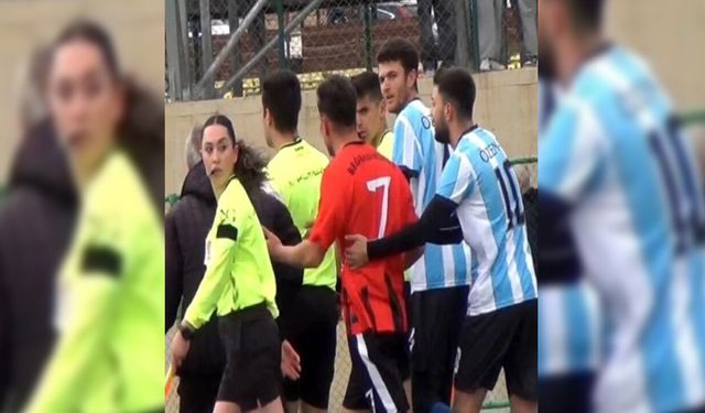 Hakeme yumruk atan futbolcu gözaltına alındı