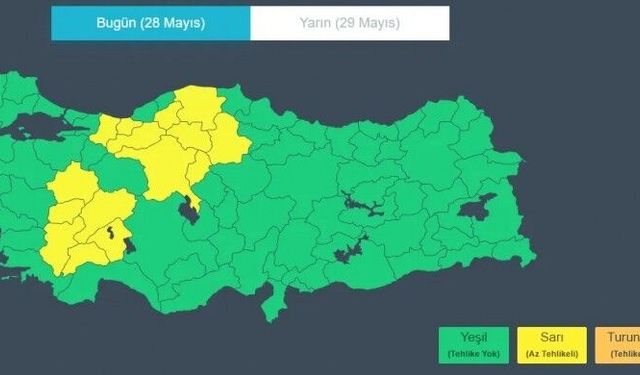 Meteorolojiden 15 il için sarı kodlu uyarı