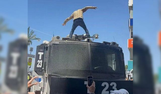 TOMA'nın üstüne çıkan şahıs tutuklandı