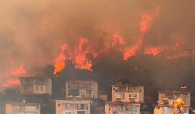 İzmir Dikili'deki yangın yerleşim alanlarına sıçradı