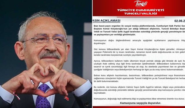 Valilikten Kılıçdaroğlu afişi açıklaması