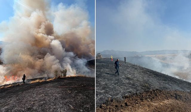 Bin dönüm buğday tarlası kül oldu