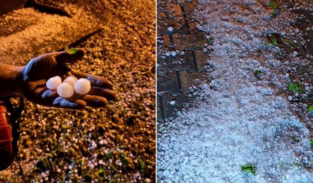 Elazığ’da ceviz büyüklüğünde dolu