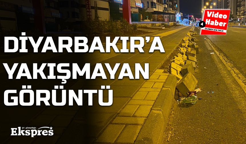 Kayapınar’daki kaldırımda rezalet!