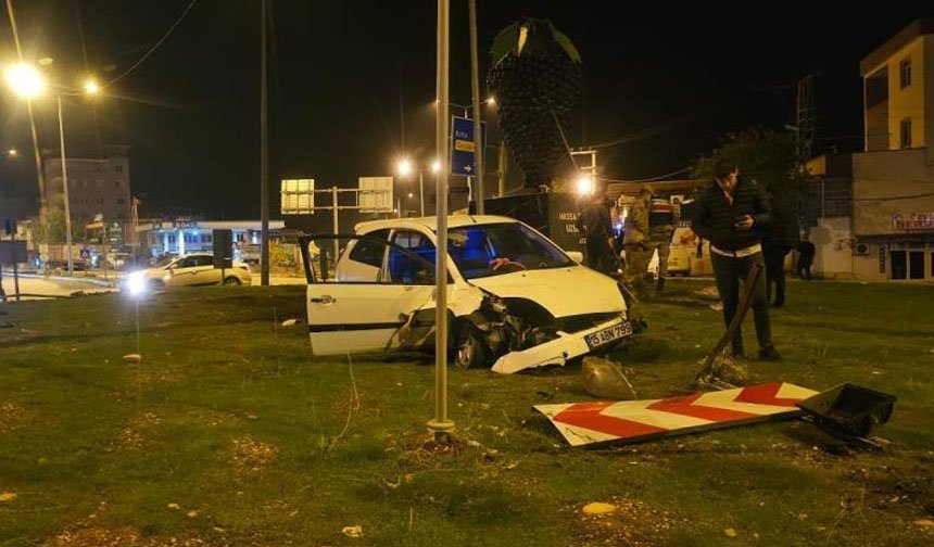 Kavşağa uçarak girdi