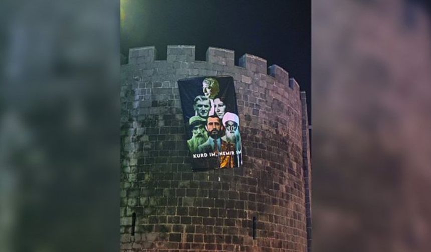 Diyarbakır Surları'na Şeyh Said posteri asıldı