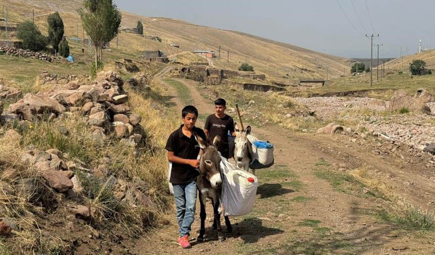 Iğdırlı çocukların eşekle su taşıma çilesi