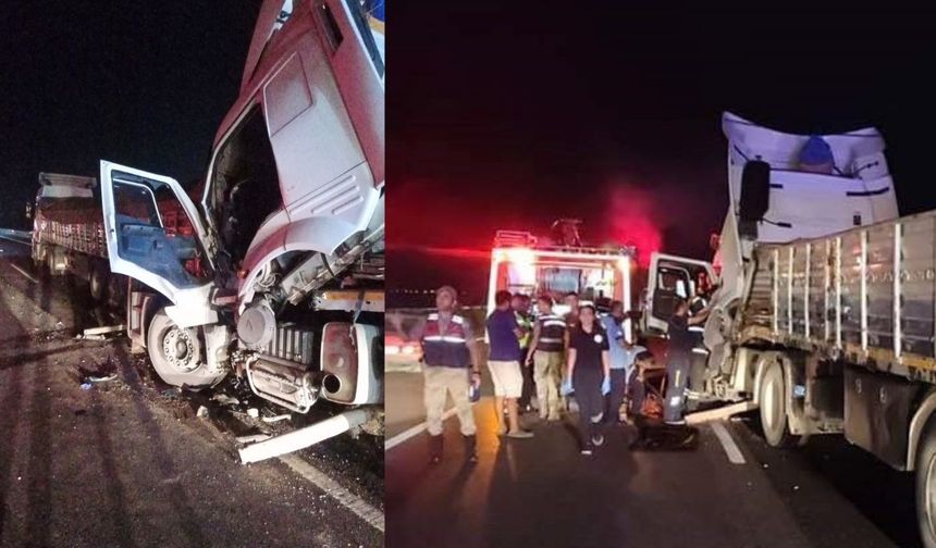 Önündeki TIR’a çarpan TIR’ın sürücüsü öldü