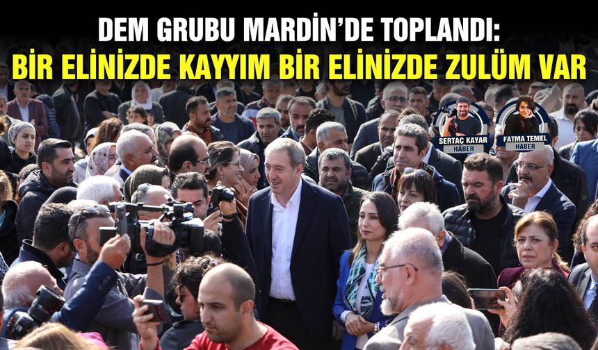 DEM GRUBU MARDİN’DE TOPLANDI: BİR ELİNİZDE KAYYIM BİR ELİNİZDE ZULÜM VAR