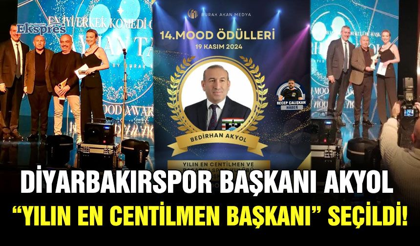 Diyarbakırspor Başkanı Akyol “Yılın En Centilmen Başkanı” seçildi!