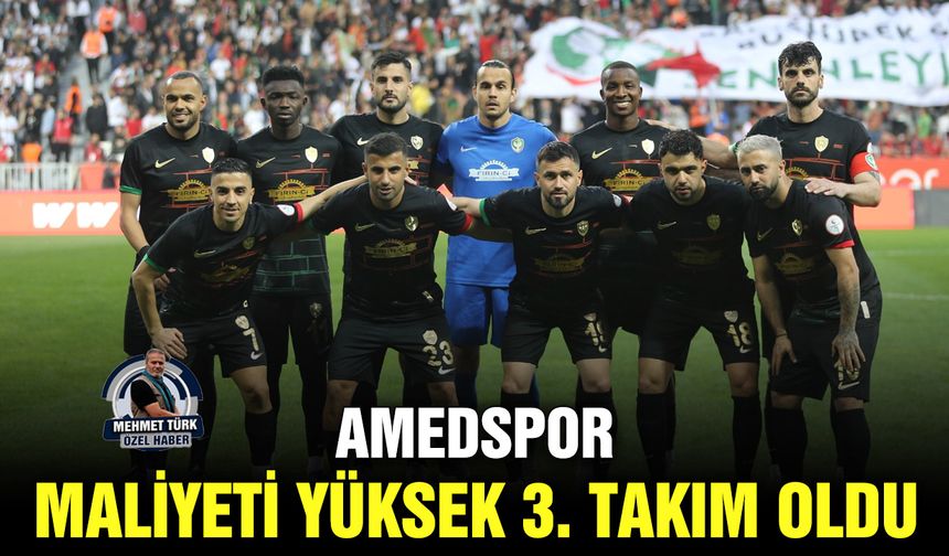 Amedspor, maliyeti yüksek 3. takım oldu