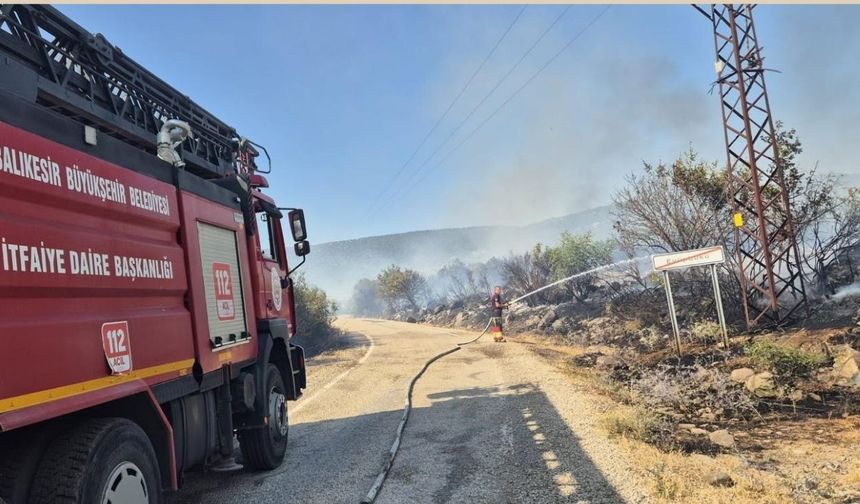 Balıkesir Kepsut'taki orman yangını köye dayandı
