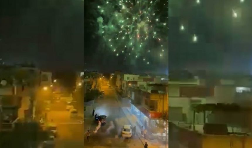 PKK’nın silah bırakması Mersin’de havai fişeklerle kutlandı