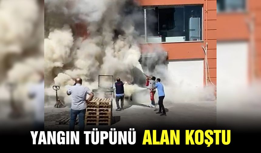 Yangın tüpünü alan koştu