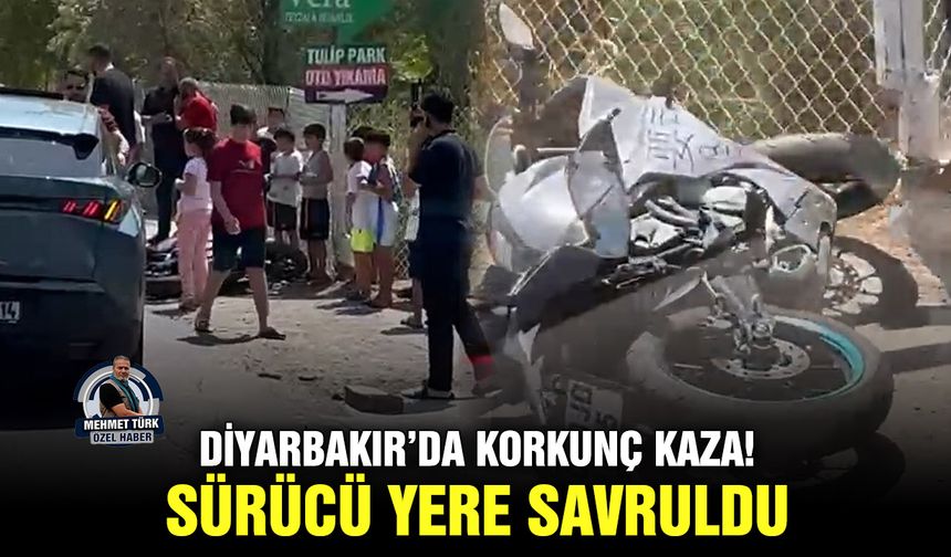 Diyarbakır’da korkunç kaza! Sürücü yere savruldu
