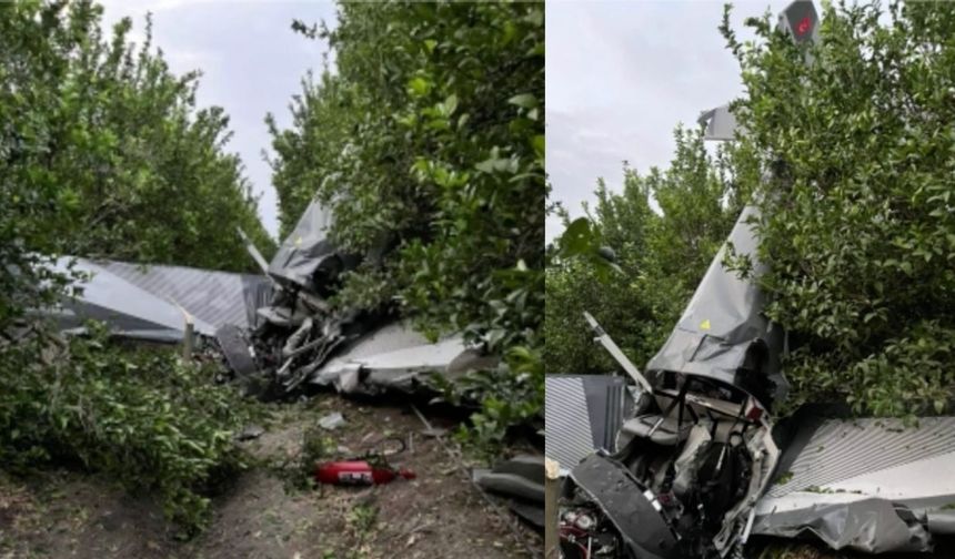 Adana'da eğitim uçağı düştü: Pilot ve yolcu yaralı