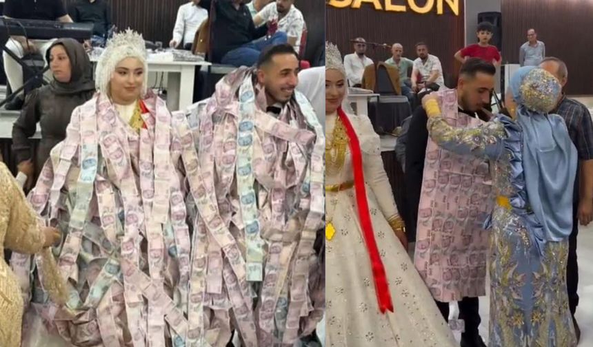 Mardin'de damada 200 liralık banknotlardan yelek