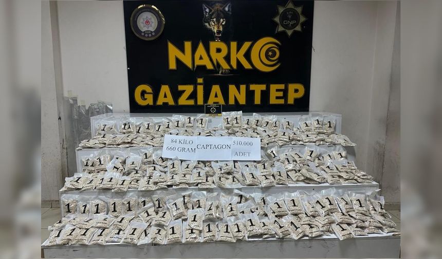 Gaziantep'te 510 bin adet uyuşturucu hap ele geçirildi