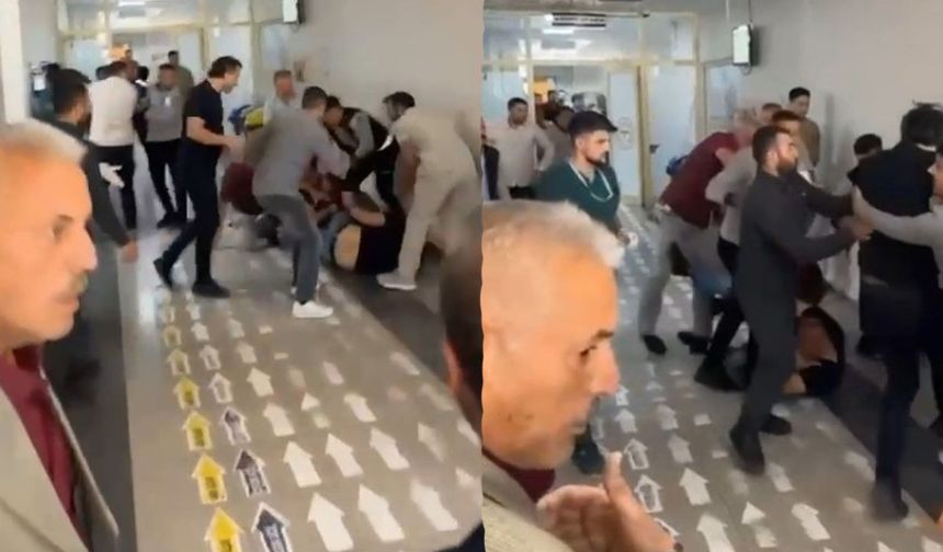 Husumetli iki aile hastane acilinde tekme tokat kavga etti