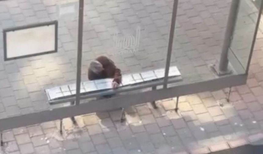 Mardin'de, yolcular üşümesin diye durağı halıyla kapladı